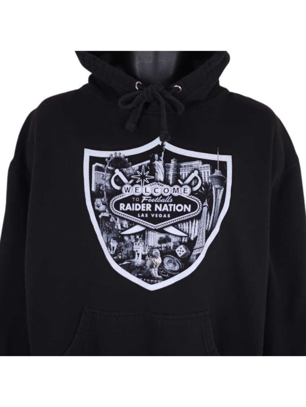 Las Vegas Raiders Sweatshirt Hoodie Mens Size Large Black NFL Football